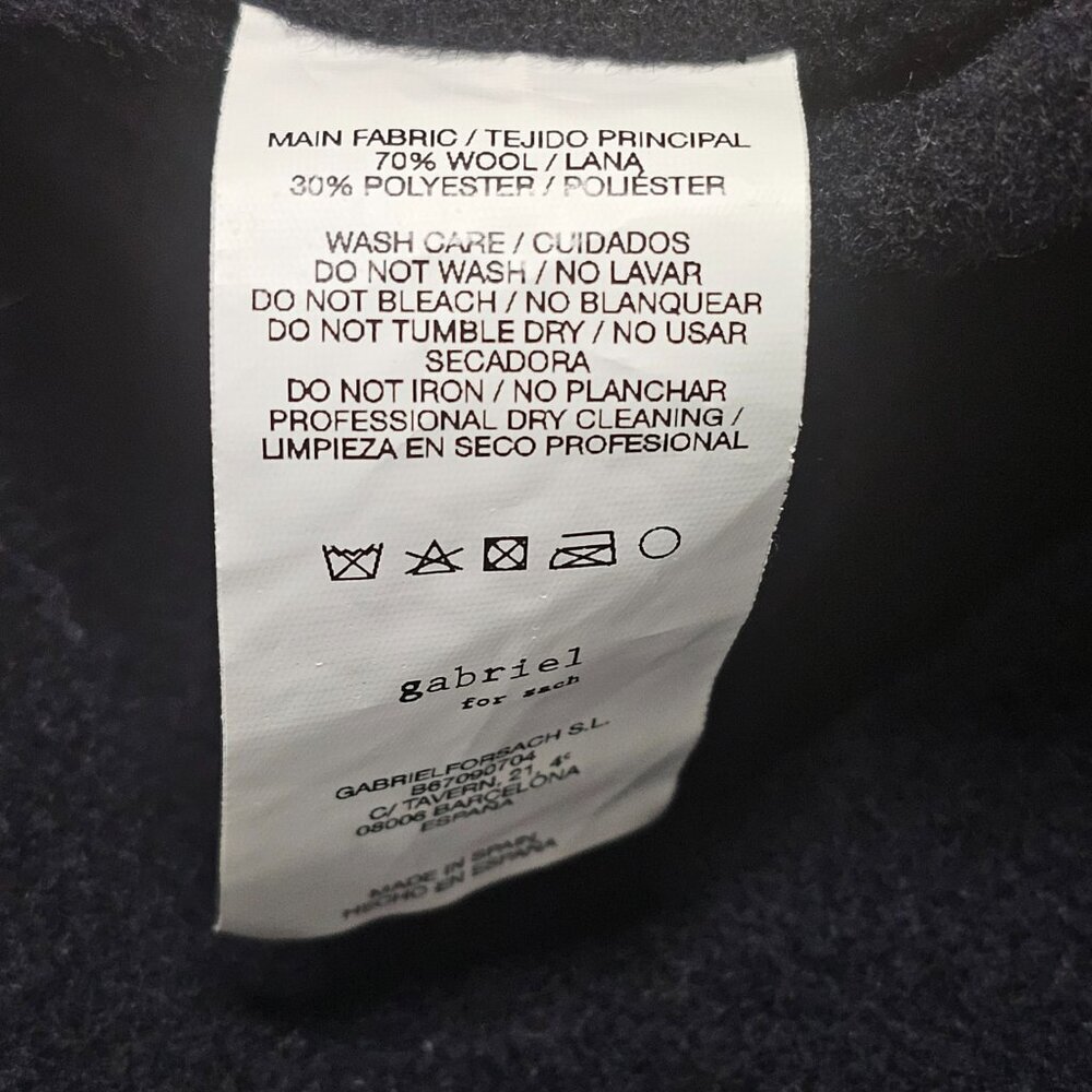 Anthropologie Gabriel for Sach Wool Poncho Coat Women One Size Navy Blue - Picture 9 of 14